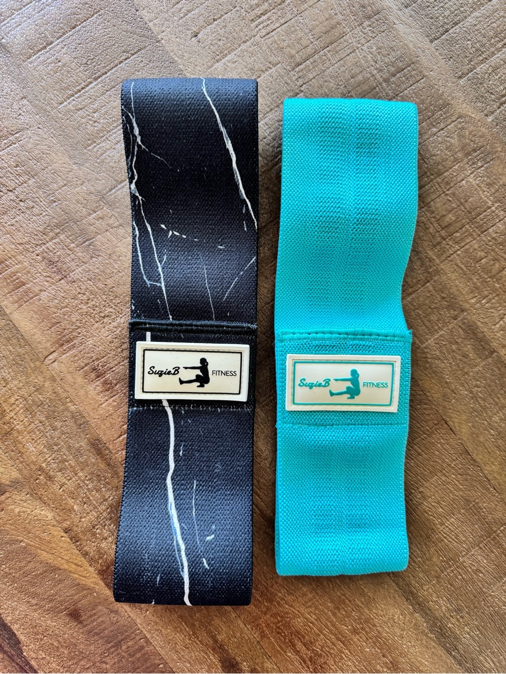 Suzie B Resistance Booty Bands Set in Black Marble and Teal